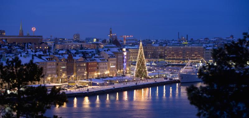 Vista de Estocolmo en Navidad